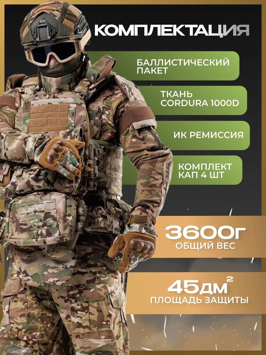 Бронежилет «Плутон» с защитой шеи, фото 3 из 5