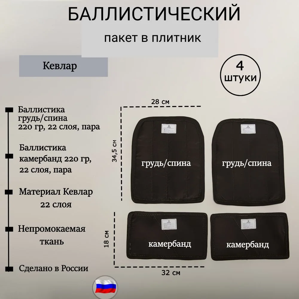 Бронежилет «Армада» Кевлар Бр1, С, С2, фото 5 из 5
